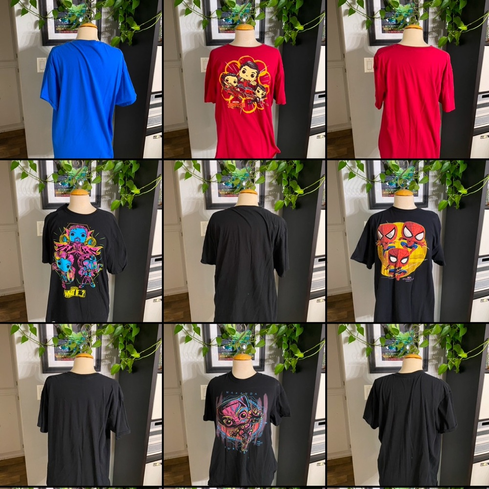 Lot of 20 XL Funko Shirts Marvel Star Wars Disney Pixar Collection